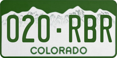 CO license plate 020RBR