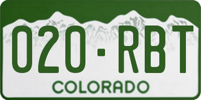 CO license plate 020RBT