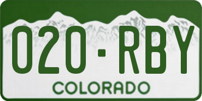 CO license plate 020RBY