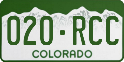 CO license plate 020RCC