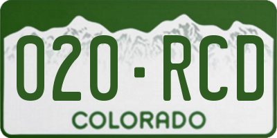 CO license plate 020RCD