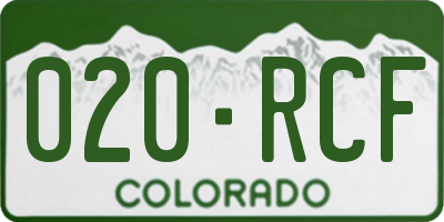 CO license plate 020RCF