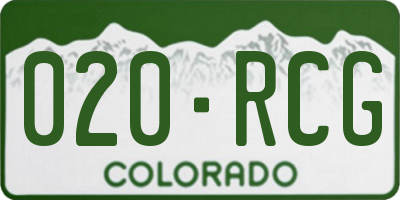 CO license plate 020RCG