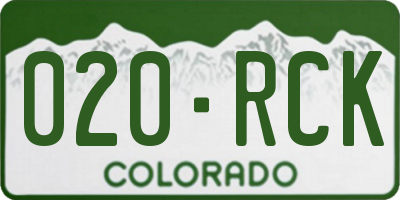 CO license plate 020RCK