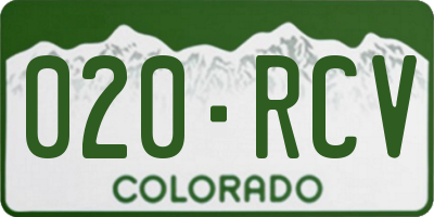 CO license plate 020RCV