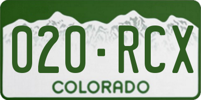 CO license plate 020RCX
