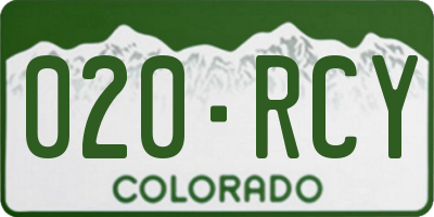 CO license plate 020RCY