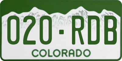 CO license plate 020RDB