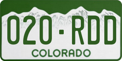 CO license plate 020RDD