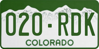CO license plate 020RDK