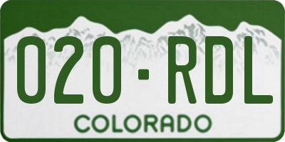 CO license plate 020RDL