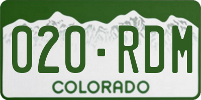 CO license plate 020RDM