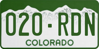 CO license plate 020RDN