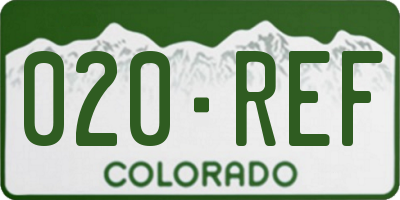 CO license plate 020REF