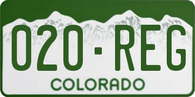 CO license plate 020REG