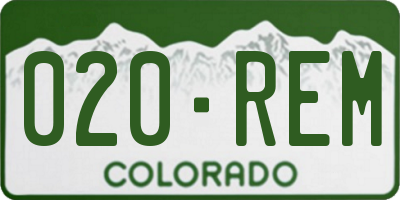 CO license plate 020REM