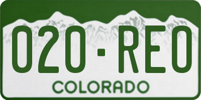 CO license plate 020REO