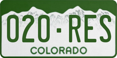CO license plate 020RES