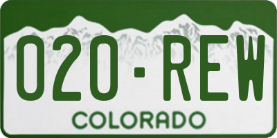 CO license plate 020REW