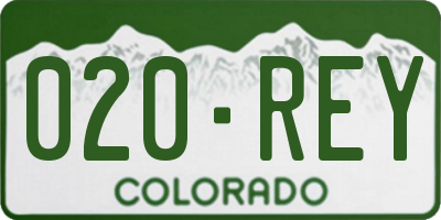 CO license plate 020REY