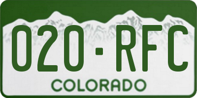 CO license plate 020RFC