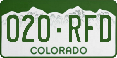 CO license plate 020RFD