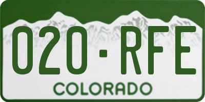 CO license plate 020RFE