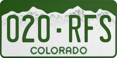 CO license plate 020RFS