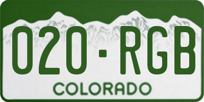 CO license plate 020RGB