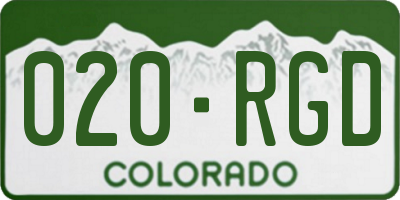 CO license plate 020RGD