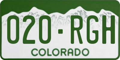 CO license plate 020RGH
