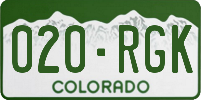 CO license plate 020RGK