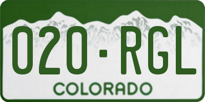 CO license plate 020RGL