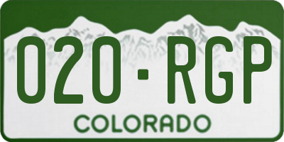CO license plate 020RGP