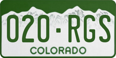 CO license plate 020RGS