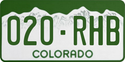CO license plate 020RHB