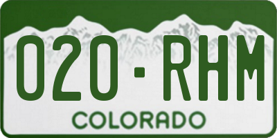 CO license plate 020RHM