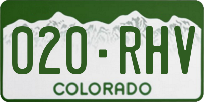 CO license plate 020RHV