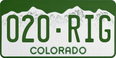 CO license plate 020RIG