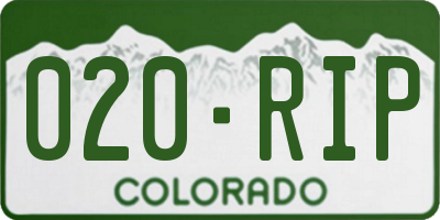 CO license plate 020RIP