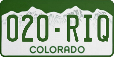 CO license plate 020RIQ