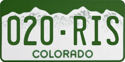 CO license plate 020RIS