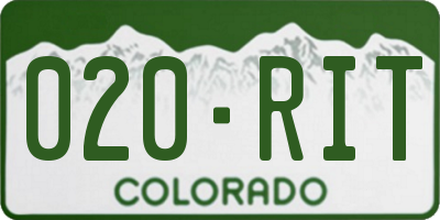 CO license plate 020RIT
