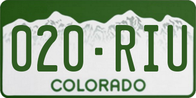 CO license plate 020RIU