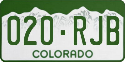 CO license plate 020RJB