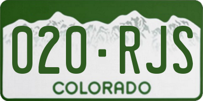 CO license plate 020RJS