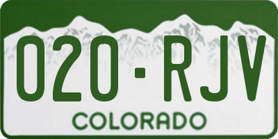 CO license plate 020RJV