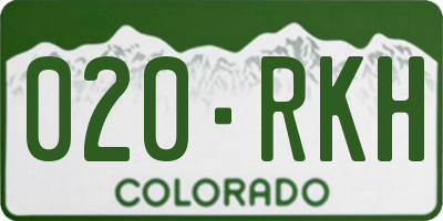 CO license plate 020RKH