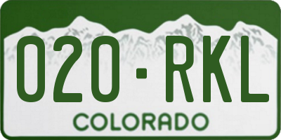 CO license plate 020RKL