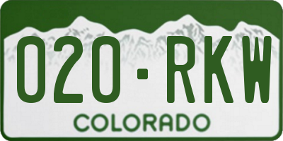 CO license plate 020RKW